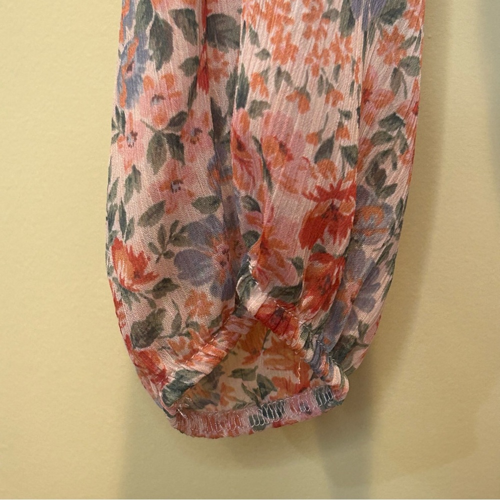American Eagle Chiffon Ruched Babydoll Top - Picture 6 of 8